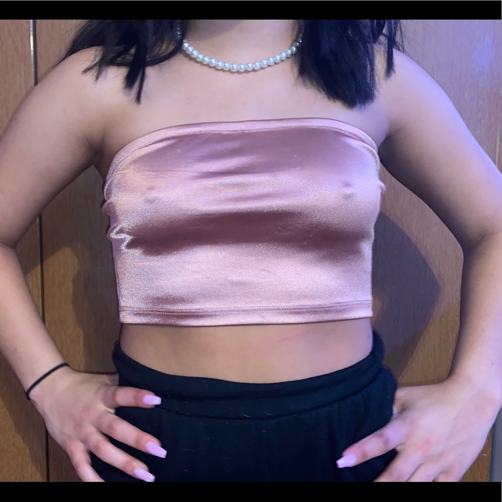 pink silk bandeau